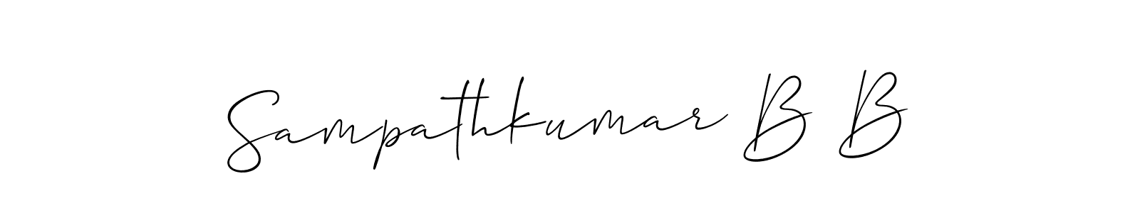 Also You can easily find your signature by using the search form. We will create Sampathkumar B B name handwritten signature images for you free of cost using Allison_Script sign style. Sampathkumar B B signature style 2 images and pictures png
