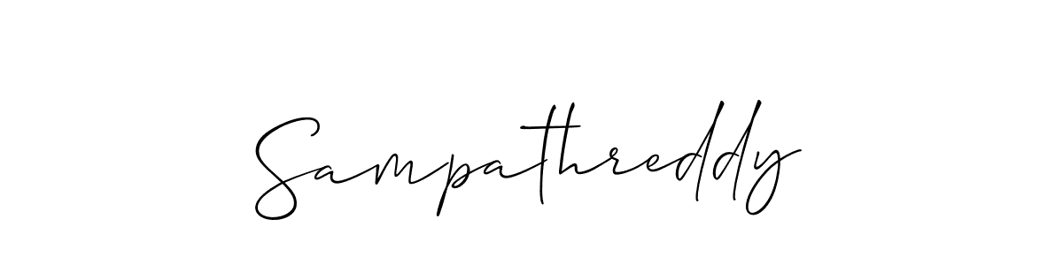 Make a beautiful signature design for name Sampathreddy. With this signature (Allison_Script) style, you can create a handwritten signature for free. Sampathreddy signature style 2 images and pictures png