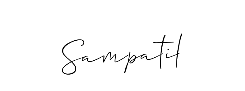 Allison_Script is a professional signature style that is perfect for those who want to add a touch of class to their signature. It is also a great choice for those who want to make their signature more unique. Get Sampatil name to fancy signature for free. Sampatil signature style 2 images and pictures png