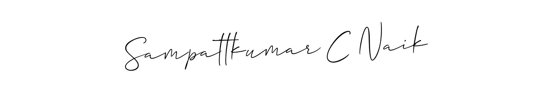 Make a beautiful signature design for name Sampattkumar C Naik. With this signature (Allison_Script) style, you can create a handwritten signature for free. Sampattkumar C Naik signature style 2 images and pictures png