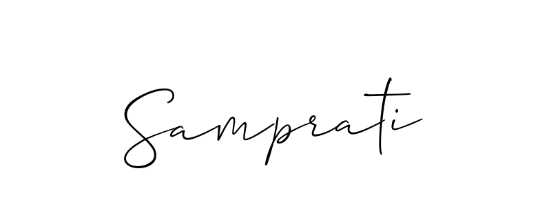 It looks lik you need a new signature style for name Samprati. Design unique handwritten (Allison_Script) signature with our free signature maker in just a few clicks. Samprati signature style 2 images and pictures png