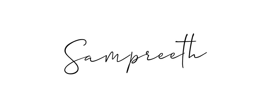 How to make Sampreeth signature? Allison_Script is a professional autograph style. Create handwritten signature for Sampreeth name. Sampreeth signature style 2 images and pictures png