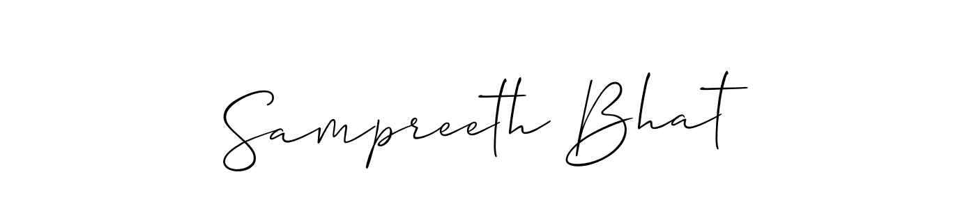 It looks lik you need a new signature style for name Sampreeth Bhat. Design unique handwritten (Allison_Script) signature with our free signature maker in just a few clicks. Sampreeth Bhat signature style 2 images and pictures png