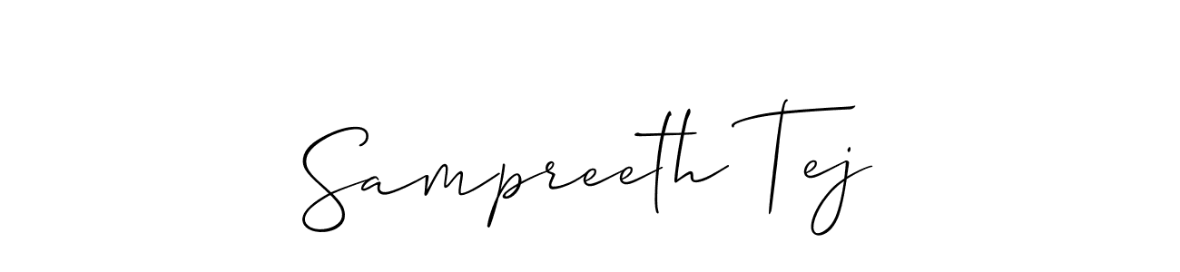 Make a beautiful signature design for name Sampreeth Tej. With this signature (Allison_Script) style, you can create a handwritten signature for free. Sampreeth Tej signature style 2 images and pictures png