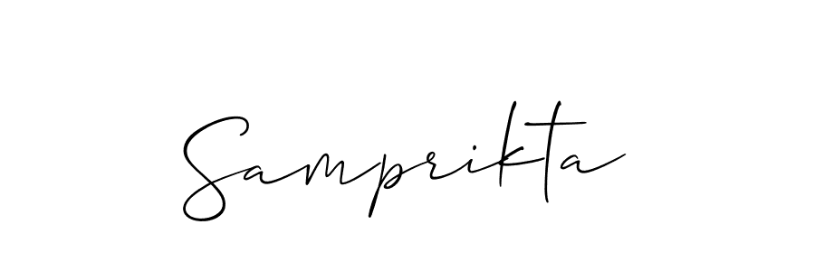 Use a signature maker to create a handwritten signature online. With this signature software, you can design (Allison_Script) your own signature for name Samprikta. Samprikta signature style 2 images and pictures png