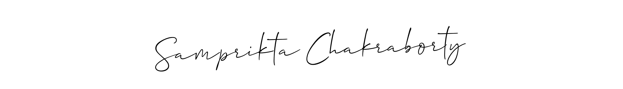 Samprikta Chakraborty stylish signature style. Best Handwritten Sign (Allison_Script) for my name. Handwritten Signature Collection Ideas for my name Samprikta Chakraborty. Samprikta Chakraborty signature style 2 images and pictures png