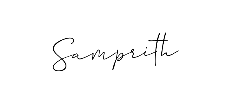 It looks lik you need a new signature style for name Samprith. Design unique handwritten (Allison_Script) signature with our free signature maker in just a few clicks. Samprith signature style 2 images and pictures png