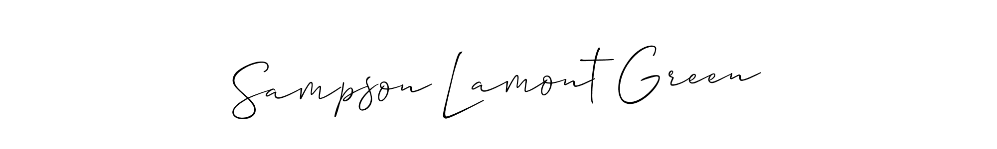 You should practise on your own different ways (Allison_Script) to write your name (Sampson Lamont Green) in signature. don't let someone else do it for you. Sampson Lamont Green signature style 2 images and pictures png
