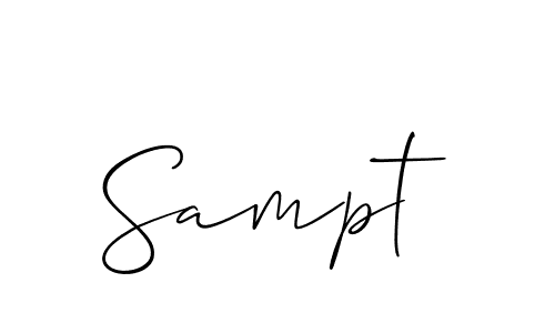 It looks lik you need a new signature style for name Sampt. Design unique handwritten (Allison_Script) signature with our free signature maker in just a few clicks. Sampt signature style 2 images and pictures png