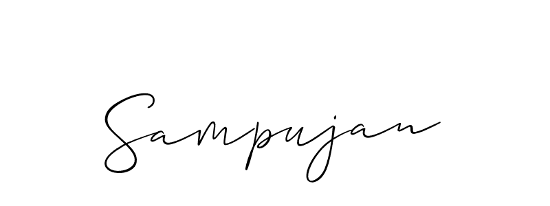 How to make Sampujan name signature. Use Allison_Script style for creating short signs online. This is the latest handwritten sign. Sampujan signature style 2 images and pictures png