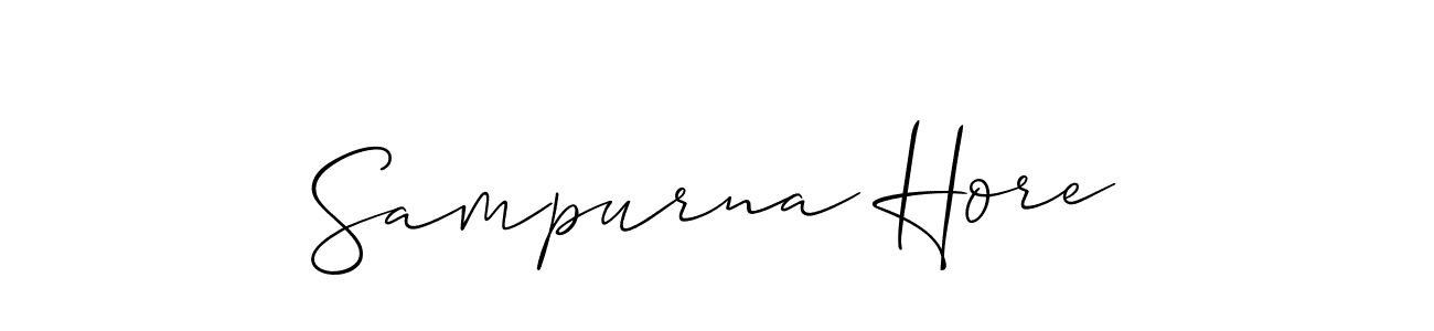 Create a beautiful signature design for name Sampurna Hore. With this signature (Allison_Script) fonts, you can make a handwritten signature for free. Sampurna Hore signature style 2 images and pictures png
