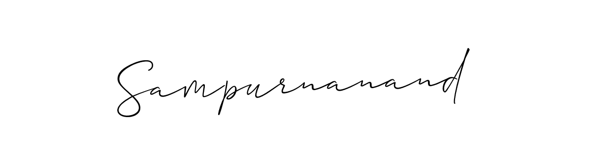 Allison_Script is a professional signature style that is perfect for those who want to add a touch of class to their signature. It is also a great choice for those who want to make their signature more unique. Get Sampurnanand name to fancy signature for free. Sampurnanand signature style 2 images and pictures png