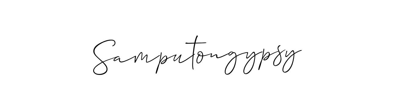 Make a beautiful signature design for name Samputongypsy. With this signature (Allison_Script) style, you can create a handwritten signature for free. Samputongypsy signature style 2 images and pictures png