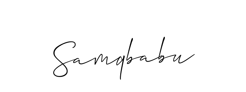 Make a short Samqbabu signature style. Manage your documents anywhere anytime using Allison_Script. Create and add eSignatures, submit forms, share and send files easily. Samqbabu signature style 2 images and pictures png