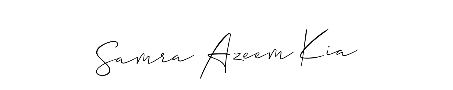 Also You can easily find your signature by using the search form. We will create Samra Azeem Kia name handwritten signature images for you free of cost using Allison_Script sign style. Samra Azeem Kia signature style 2 images and pictures png