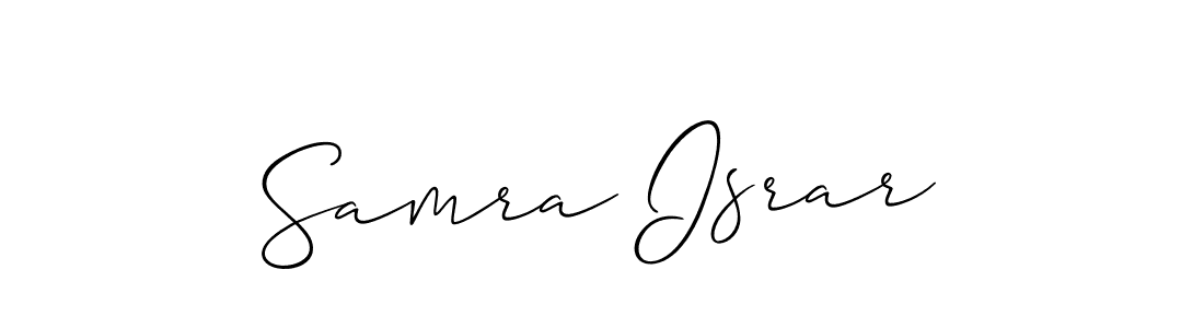 You should practise on your own different ways (Allison_Script) to write your name (Samra Israr) in signature. don't let someone else do it for you. Samra Israr signature style 2 images and pictures png