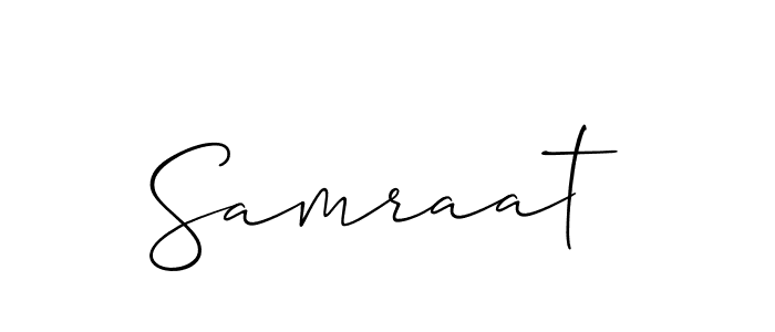 Design your own signature with our free online signature maker. With this signature software, you can create a handwritten (Allison_Script) signature for name Samraat. Samraat signature style 2 images and pictures png