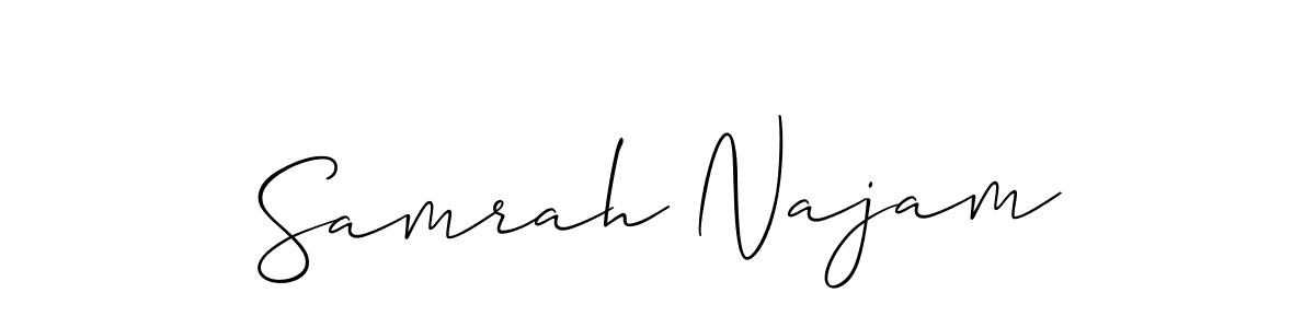 Best and Professional Signature Style for Samrah Najam. Allison_Script Best Signature Style Collection. Samrah Najam signature style 2 images and pictures png