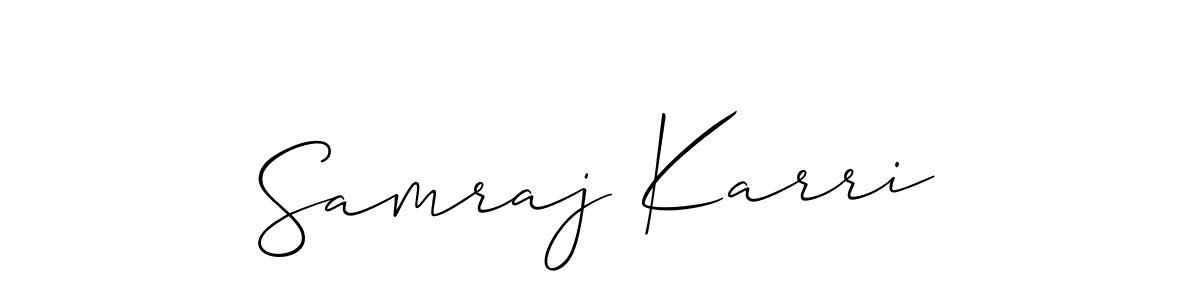 Design your own signature with our free online signature maker. With this signature software, you can create a handwritten (Allison_Script) signature for name Samraj Karri. Samraj Karri signature style 2 images and pictures png