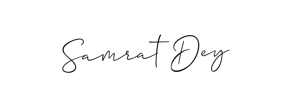 Create a beautiful signature design for name Samrat Dey. With this signature (Allison_Script) fonts, you can make a handwritten signature for free. Samrat Dey signature style 2 images and pictures png