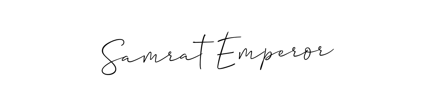 Use a signature maker to create a handwritten signature online. With this signature software, you can design (Allison_Script) your own signature for name Samrat Emperor. Samrat Emperor signature style 2 images and pictures png