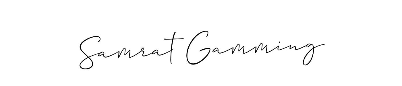 Design your own signature with our free online signature maker. With this signature software, you can create a handwritten (Allison_Script) signature for name Samrat Gamming. Samrat Gamming signature style 2 images and pictures png
