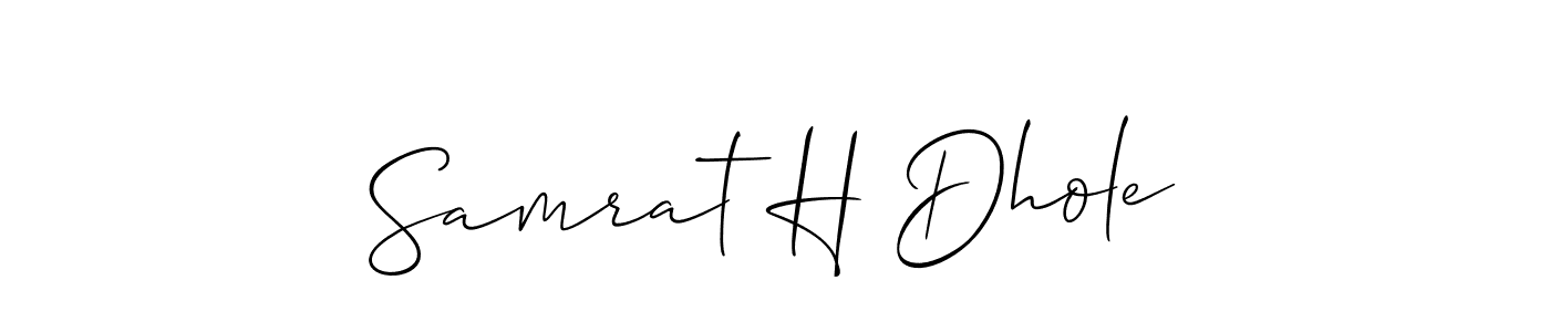 Create a beautiful signature design for name Samrat H Dhole. With this signature (Allison_Script) fonts, you can make a handwritten signature for free. Samrat H Dhole signature style 2 images and pictures png