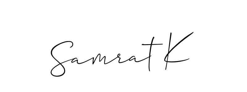 It looks lik you need a new signature style for name Samrat K. Design unique handwritten (Allison_Script) signature with our free signature maker in just a few clicks. Samrat K signature style 2 images and pictures png