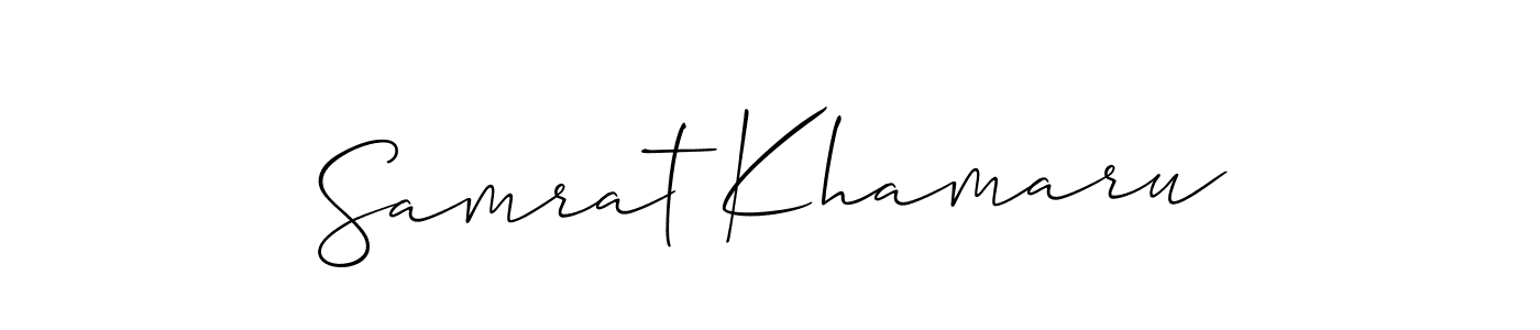 Use a signature maker to create a handwritten signature online. With this signature software, you can design (Allison_Script) your own signature for name Samrat Khamaru. Samrat Khamaru signature style 2 images and pictures png