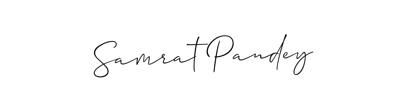 Allison_Script is a professional signature style that is perfect for those who want to add a touch of class to their signature. It is also a great choice for those who want to make their signature more unique. Get Samrat Pandey name to fancy signature for free. Samrat Pandey signature style 2 images and pictures png