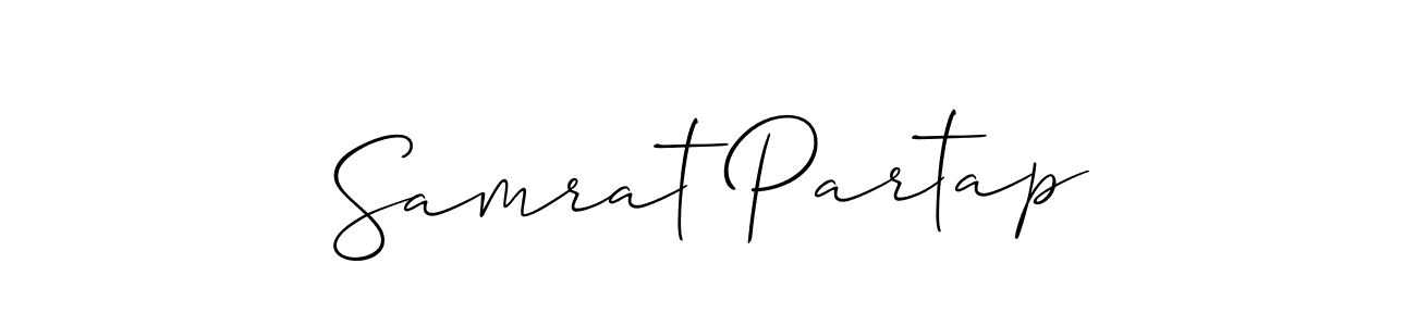 Similarly Allison_Script is the best handwritten signature design. Signature creator online .You can use it as an online autograph creator for name Samrat Partap. Samrat Partap signature style 2 images and pictures png