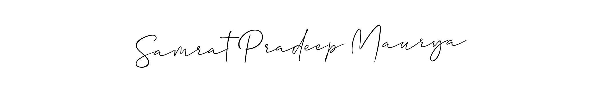 Make a short Samrat Pradeep Maurya signature style. Manage your documents anywhere anytime using Allison_Script. Create and add eSignatures, submit forms, share and send files easily. Samrat Pradeep Maurya signature style 2 images and pictures png