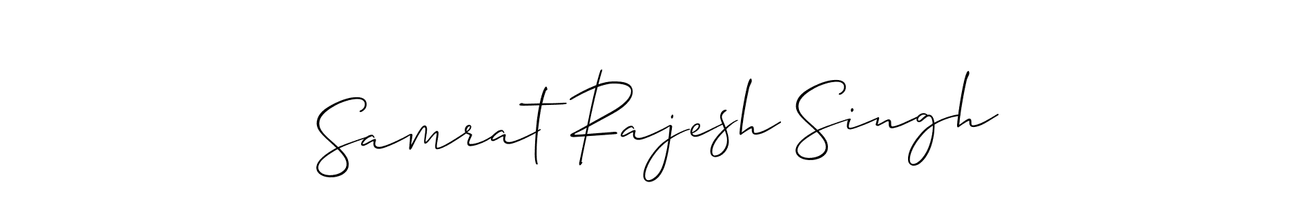 The best way (Allison_Script) to make a short signature is to pick only two or three words in your name. The name Samrat Rajesh Singh include a total of six letters. For converting this name. Samrat Rajesh Singh signature style 2 images and pictures png