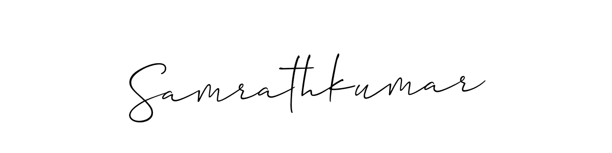 Also You can easily find your signature by using the search form. We will create Samrathkumar name handwritten signature images for you free of cost using Allison_Script sign style. Samrathkumar signature style 2 images and pictures png