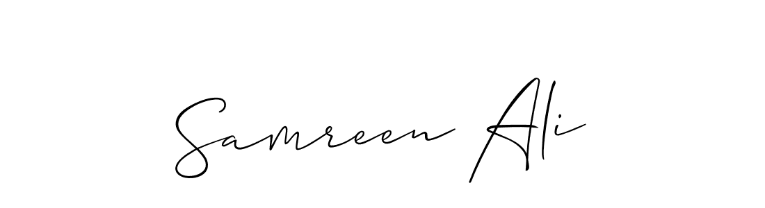 It looks lik you need a new signature style for name Samreen Ali. Design unique handwritten (Allison_Script) signature with our free signature maker in just a few clicks. Samreen Ali signature style 2 images and pictures png