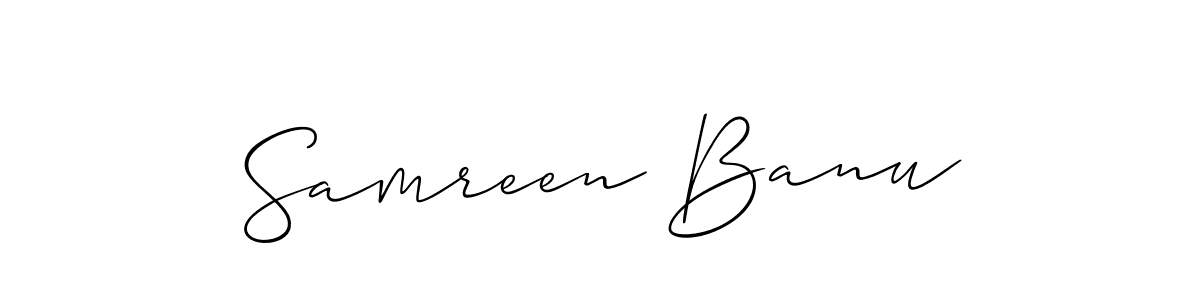 The best way (Allison_Script) to make a short signature is to pick only two or three words in your name. The name Samreen Banu include a total of six letters. For converting this name. Samreen Banu signature style 2 images and pictures png