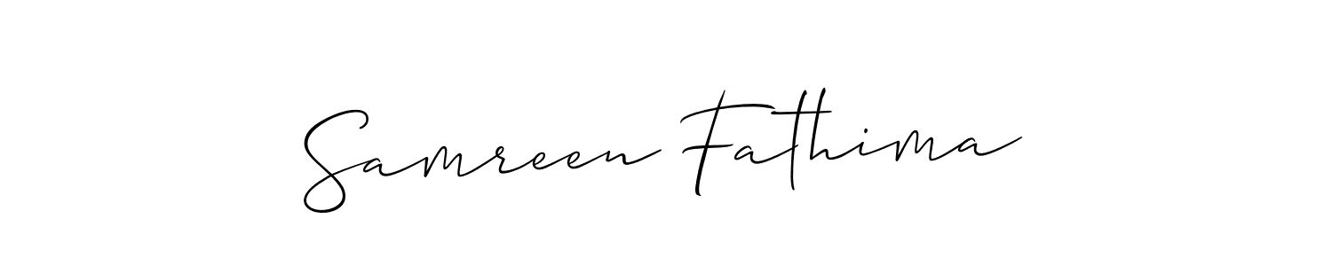 It looks lik you need a new signature style for name Samreen Fathima. Design unique handwritten (Allison_Script) signature with our free signature maker in just a few clicks. Samreen Fathima signature style 2 images and pictures png