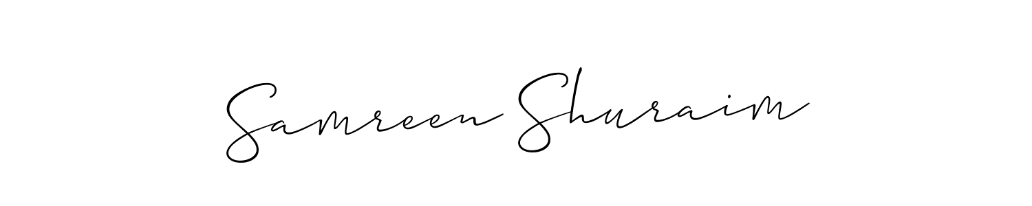 This is the best signature style for the Samreen Shuraim name. Also you like these signature font (Allison_Script). Mix name signature. Samreen Shuraim signature style 2 images and pictures png
