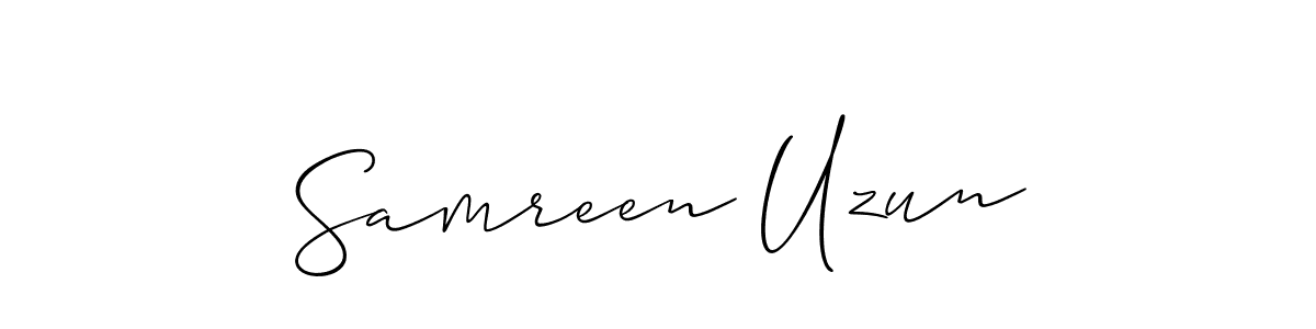 Samreen Uzun stylish signature style. Best Handwritten Sign (Allison_Script) for my name. Handwritten Signature Collection Ideas for my name Samreen Uzun. Samreen Uzun signature style 2 images and pictures png