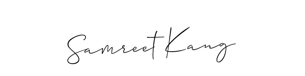 Make a beautiful signature design for name Samreet Kang. With this signature (Allison_Script) style, you can create a handwritten signature for free. Samreet Kang signature style 2 images and pictures png