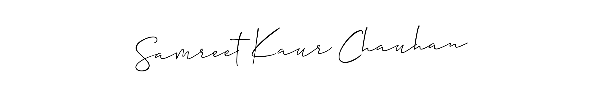 Similarly Allison_Script is the best handwritten signature design. Signature creator online .You can use it as an online autograph creator for name Samreet Kaur Chauhan. Samreet Kaur Chauhan signature style 2 images and pictures png