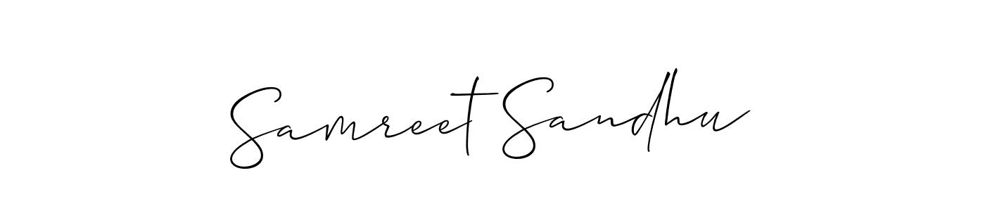 How to Draw Samreet Sandhu signature style? Allison_Script is a latest design signature styles for name Samreet Sandhu. Samreet Sandhu signature style 2 images and pictures png