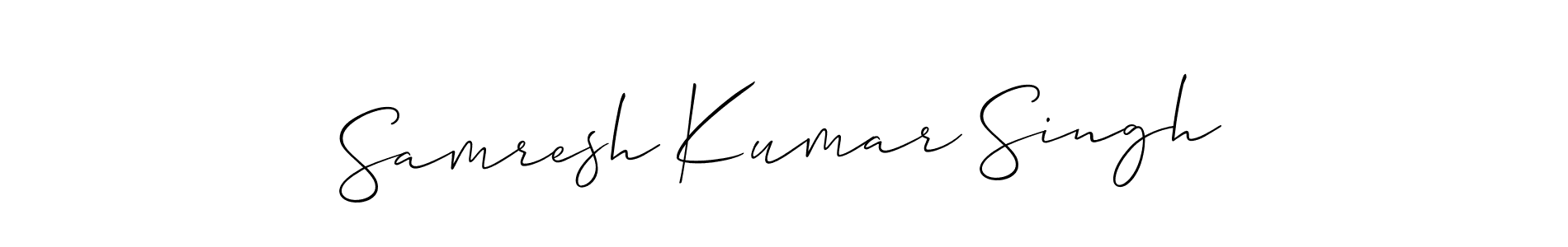 Create a beautiful signature design for name Samresh Kumar Singh. With this signature (Allison_Script) fonts, you can make a handwritten signature for free. Samresh Kumar Singh signature style 2 images and pictures png