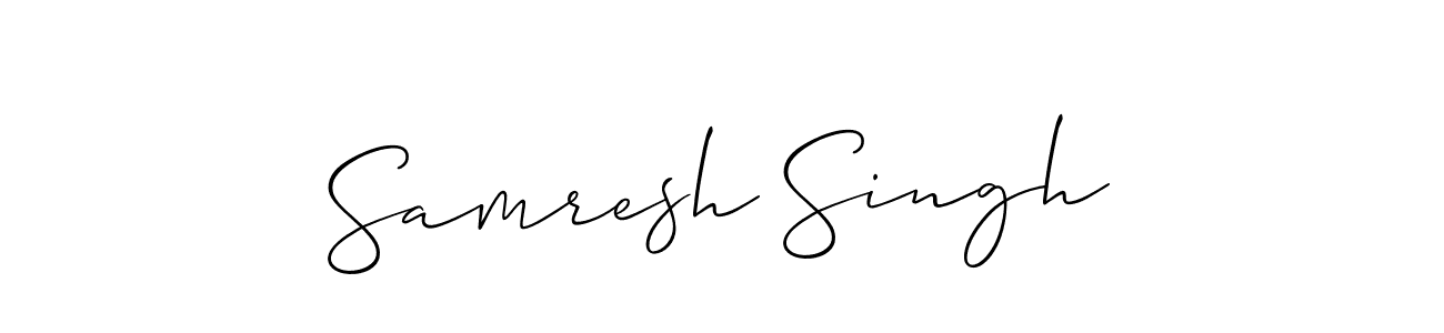 Use a signature maker to create a handwritten signature online. With this signature software, you can design (Allison_Script) your own signature for name Samresh Singh. Samresh Singh signature style 2 images and pictures png
