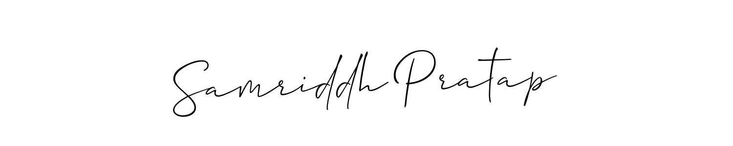 How to make Samriddh Pratap signature? Allison_Script is a professional autograph style. Create handwritten signature for Samriddh Pratap name. Samriddh Pratap signature style 2 images and pictures png