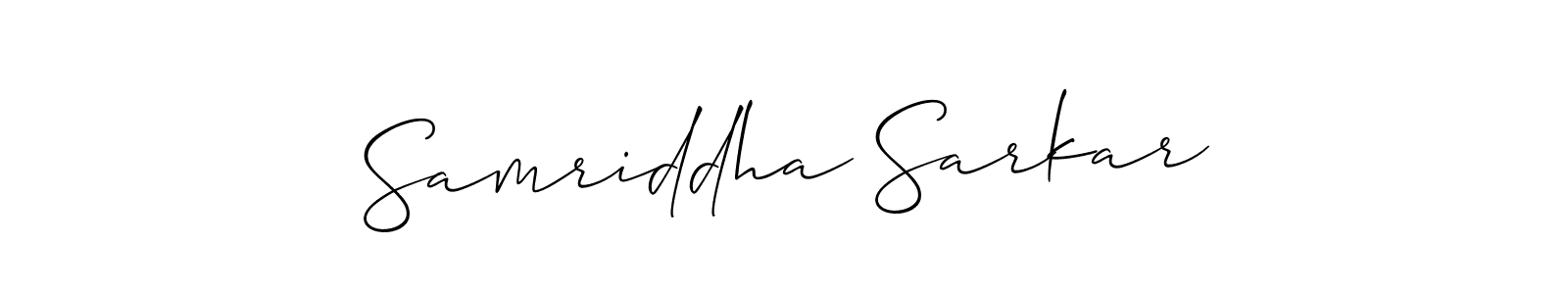 You should practise on your own different ways (Allison_Script) to write your name (Samriddha Sarkar) in signature. don't let someone else do it for you. Samriddha Sarkar signature style 2 images and pictures png