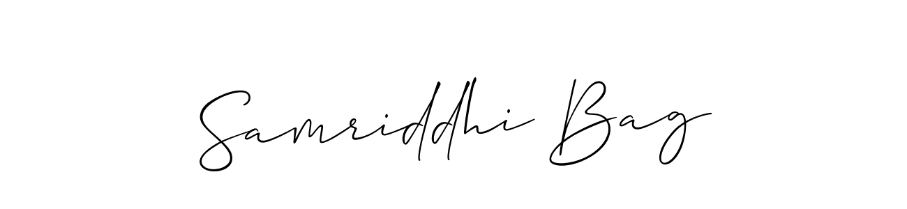 Use a signature maker to create a handwritten signature online. With this signature software, you can design (Allison_Script) your own signature for name Samriddhi Bag. Samriddhi Bag signature style 2 images and pictures png