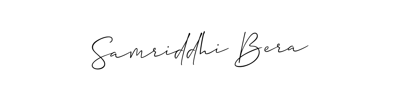 You should practise on your own different ways (Allison_Script) to write your name (Samriddhi Bera) in signature. don't let someone else do it for you. Samriddhi Bera signature style 2 images and pictures png