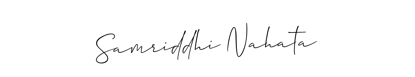 Samriddhi Nahata stylish signature style. Best Handwritten Sign (Allison_Script) for my name. Handwritten Signature Collection Ideas for my name Samriddhi Nahata. Samriddhi Nahata signature style 2 images and pictures png
