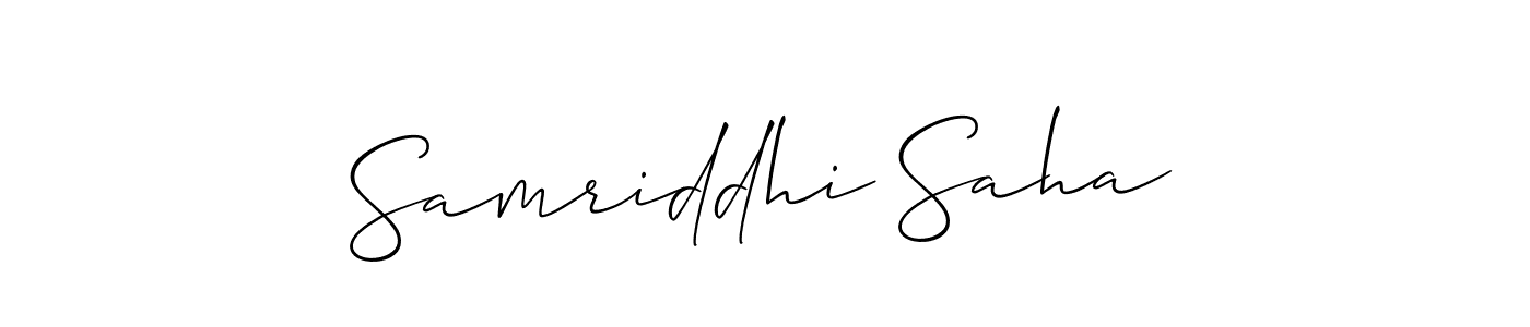 The best way (Allison_Script) to make a short signature is to pick only two or three words in your name. The name Samriddhi Saha include a total of six letters. For converting this name. Samriddhi Saha signature style 2 images and pictures png